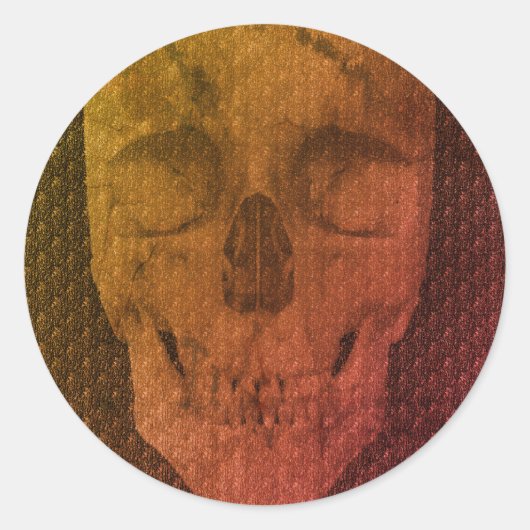 Skeleton Face Halloween Ronde Sticker (Voorkant)