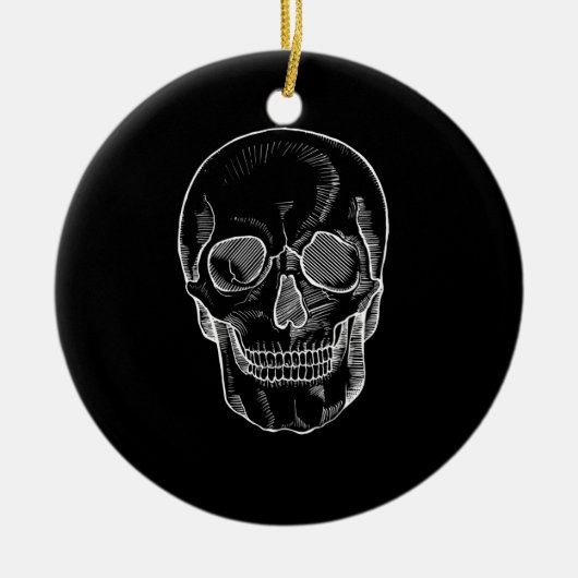 Skeleton Face op een Keramisch Ornament (Voorkant)