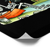 Skeleton Fishing Halloween Costume Funny Fishing B Poster (Hoek)