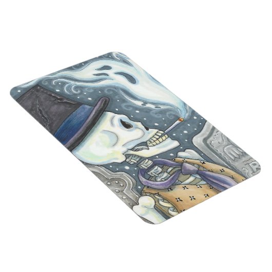 SKELETON FUMEUR, Rectangle DE MAGNET DE CEMETIÈRE (Côté Droit)