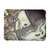 SKELETON FUMEUR, Rectangle DE MAGNET DE CEMETIÈRE (Horizontal)