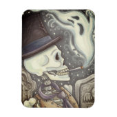 SKELETON FUMEUR, Rectangle DE MAGNET DE CEMETIÈRE (Vertical)