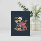 Skeleton Fun Eet die Taco's en Pet Die Honden Briefkaart (Staand voorkant)