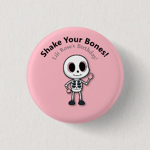 Skeleton Fun Halloween verjaardagsfeest Ronde Button 3,2 Cm