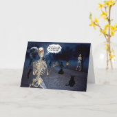 Skeleton Funny Joke Trick or treat Halloween Kaart (Gele Bloem)