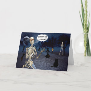 Skeleton Funny Joke Trick or treat Halloween Kaart