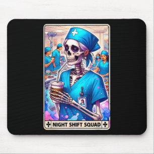 Skeleton Funny Tarot Kaart Night Shift Squad Hallo Muismat