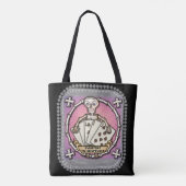 Skeleton Gambler Poker canvas tas (Achterkant)
