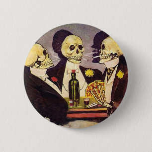 Skeleton Gamblers Ronde Button 5,7 Cm