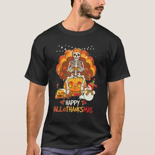 Skeleton Game Happy Hallothanksmas Video Game Fall T-shirt (Voorkant)