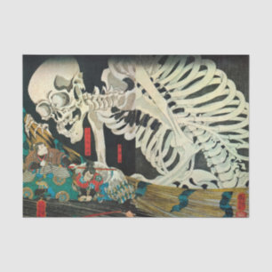 Skeleton gemanipuleerd door Witch, Kuniyoshi Tissuepapier