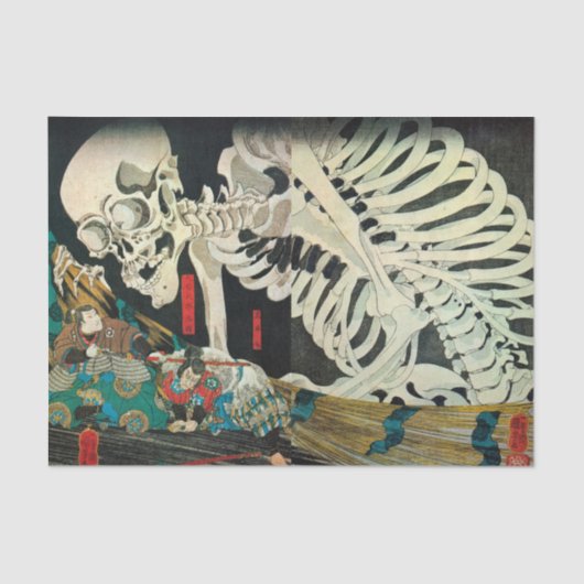 Skeleton gemanipuleerd door Witch, Kuniyoshi Tissuepapier (Voorkant)