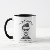 Skeleton Gentleman Barber Logo Cross Branding Mug (Gauche)