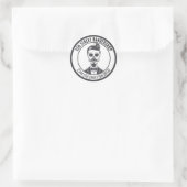 Skeleton Gentleman Barber Logo Cross Branding Ronde Sticker (Tas)