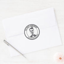 Skeleton Gentleman Barber Logo Cross Branding