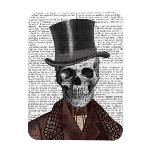 Skeleton Gentleman en Top hat Magneet (Verticaal)