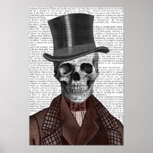 Skeleton Gentleman en Top hat Poster