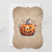 Skeleton Ghost Jack O’Lanterns Halloween Party Kaart (Achterkant)