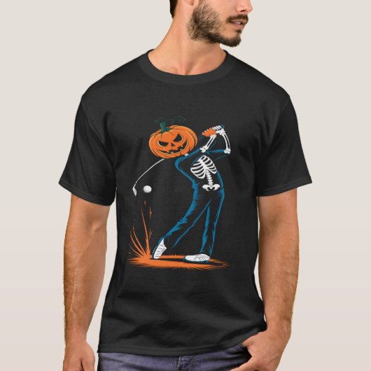 Skeleton Golf Halloween T-Shirt (Voorkant)