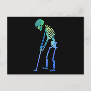 Skeleton Golfer Funny Halloween Golf Sport Briefkaart