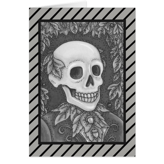 SKELETON GOTH GENTLEMAN SKULE GREETING CARD Blank (Devant)