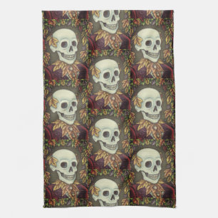 SKELETON, GOTHIC GENTLEMAN SKULL KITCHEN TOWEL THEEDOEK