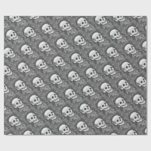SKELETON, GOTHIC GENTLEMAN SKULL WRAPPER CADEAUPAPIER (Vlak)