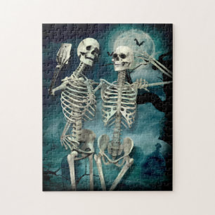 Skeleton graveyard moon selfies legpuzzel