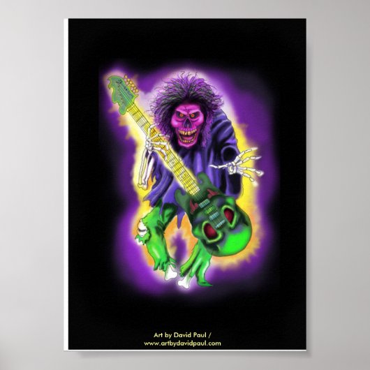 Skeleton Guitar Player Poster (Voorkant)