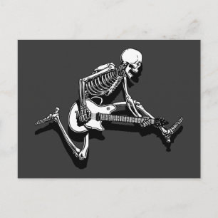 Skeleton Guitarist Jump Briefkaart