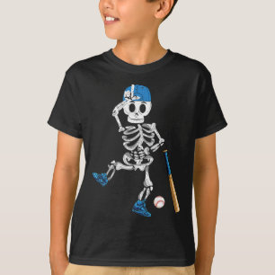 Skeleton Halloween Baseball Spelen T-shirt
