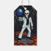 Skeleton Halloween Disco Party Bedankt Cadeaulabel (Achterkant)