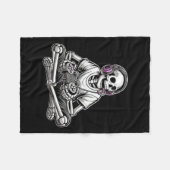Skeleton Halloween Fleece Deken (Voorkant (Horizontaal))
