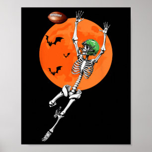 Skeleton Halloween Football Speler Poster