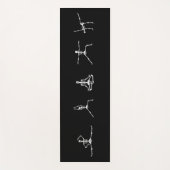 Skeleton Halloween Gothic Dead Inside Funny Black Yogamat (Voorkant)