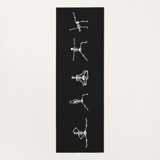 Skeleton Halloween Gothic Dead Inside Funny Black Yogamat (Achterkant)