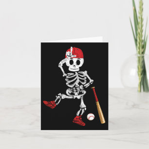 Skeleton Halloween Grappig Skeleton Baseball Spele Kaart