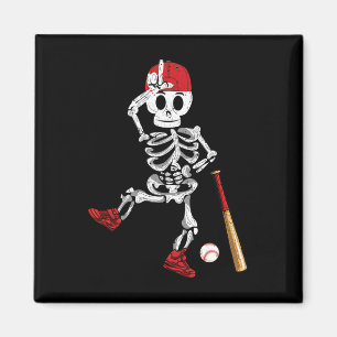 Skeleton Halloween Grappig Skeleton Baseball Spele Magneet