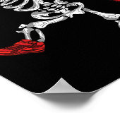 Skeleton Halloween Grappig Skeleton Baseball Spele Poster (Hoek)