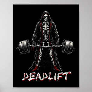 Skeleton Halloween Gym Jokes Gewichtheffen Workout Poster