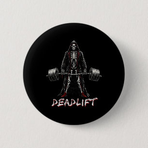 Skeleton Halloween Gym Jokes Gewichtheffen Workout Ronde Button 5,7 Cm
