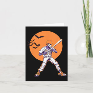 Skeleton Halloween Mannen Boys Honkbal Halloween Kaart