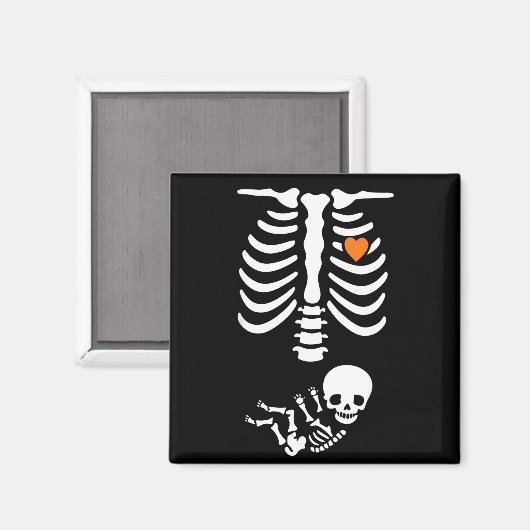Skeleton Halloween Maternity Funny Pregnancy 2025 Magneet (Voorkant / Achterkant)