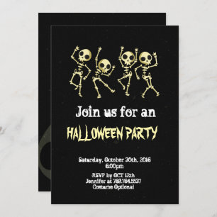 Skeleton Halloween party Kaart
