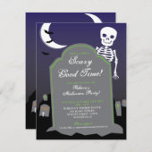 Skeleton Halloween Party Kaart (Voorkant / Achterkant)