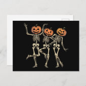 Skeleton Halloween Pumpkin Herfst Spooky Season Briefkaart (Voorkant / Achterkant)