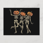 Skeleton Halloween Pumpkin Herfst Spooky Season Briefkaart (Voorkant)