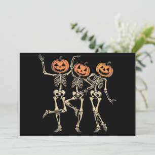 Skeleton Halloween Pumpkin Herfst Spooky Season Kaart