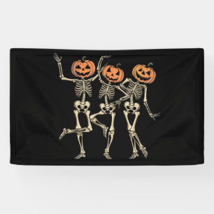 Skeleton Halloween Pumpkin Herfst Spooky Season Spandoek