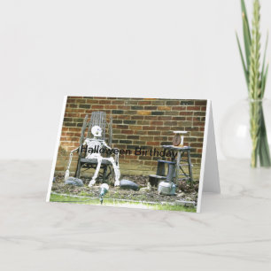 Skeleton Halloween Verjaardag Kaart